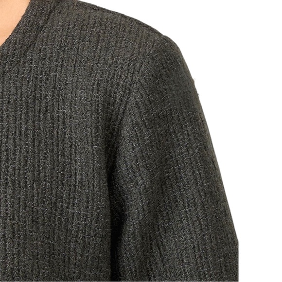 Eileen Fisher Textured Ripple Knit Seaweed Round Neck 3/4 Sleeve Top Medium - Picture 6 of 15